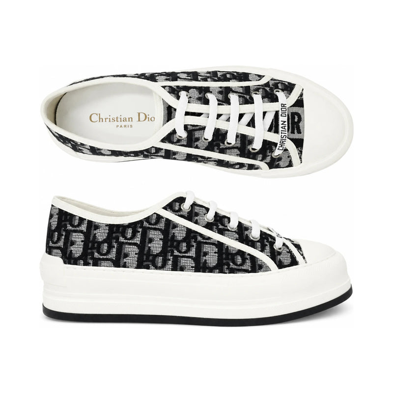 DIOR Oblique Canvas Low-Top Sneakers Women’s White/Navy