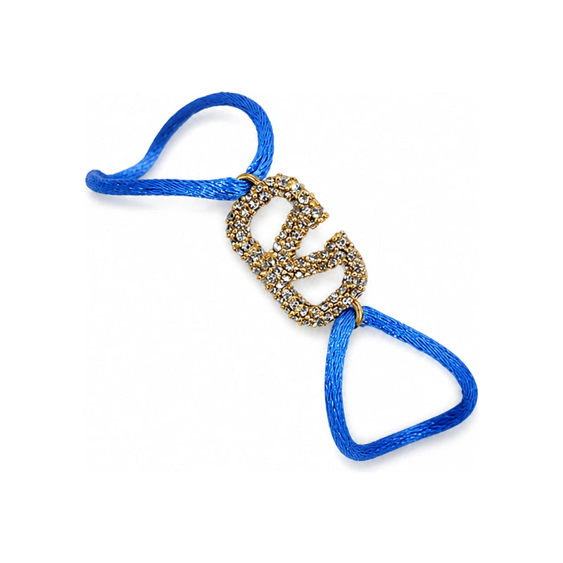 VALENTINO Unisex V Logo Signature Crystal Knotted Cord Bracelet 3W2J0F81 YAB YZW