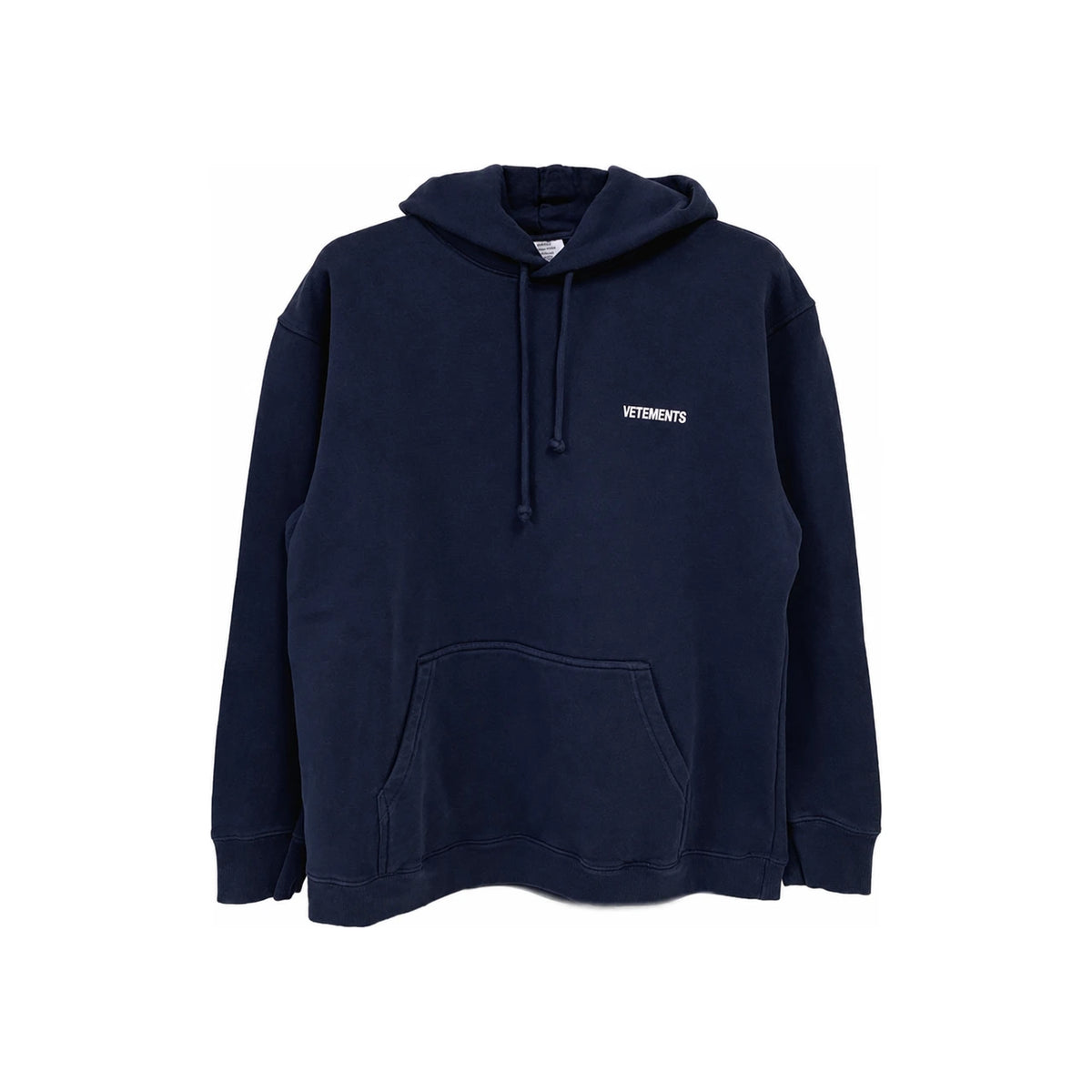 Vetements Unisex Small Logo Hoodie Black Cotton Pullover