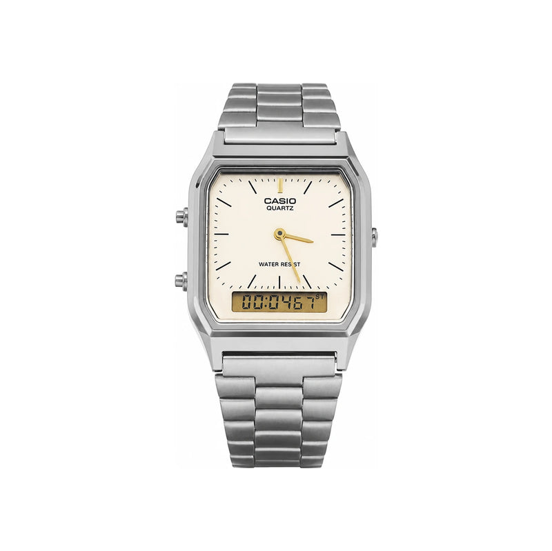 Casio Gold-Tone Stainless Steel Unisex Analog Watch AQ 230GG 9ADF