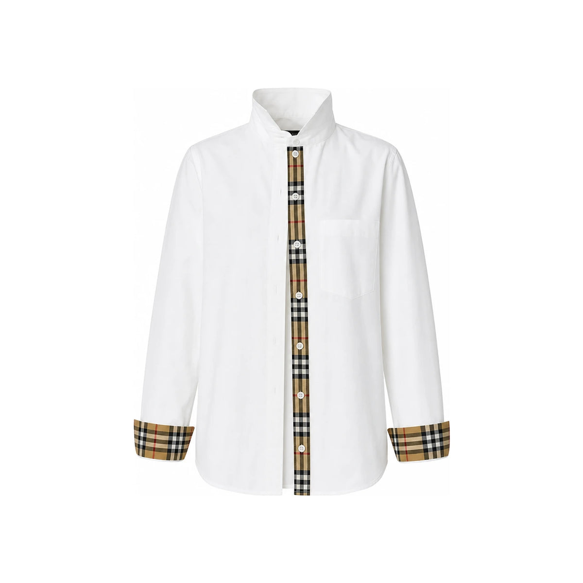 BURBERRY Lapwing Check Point Cotton Shirt White Women’s 80678131