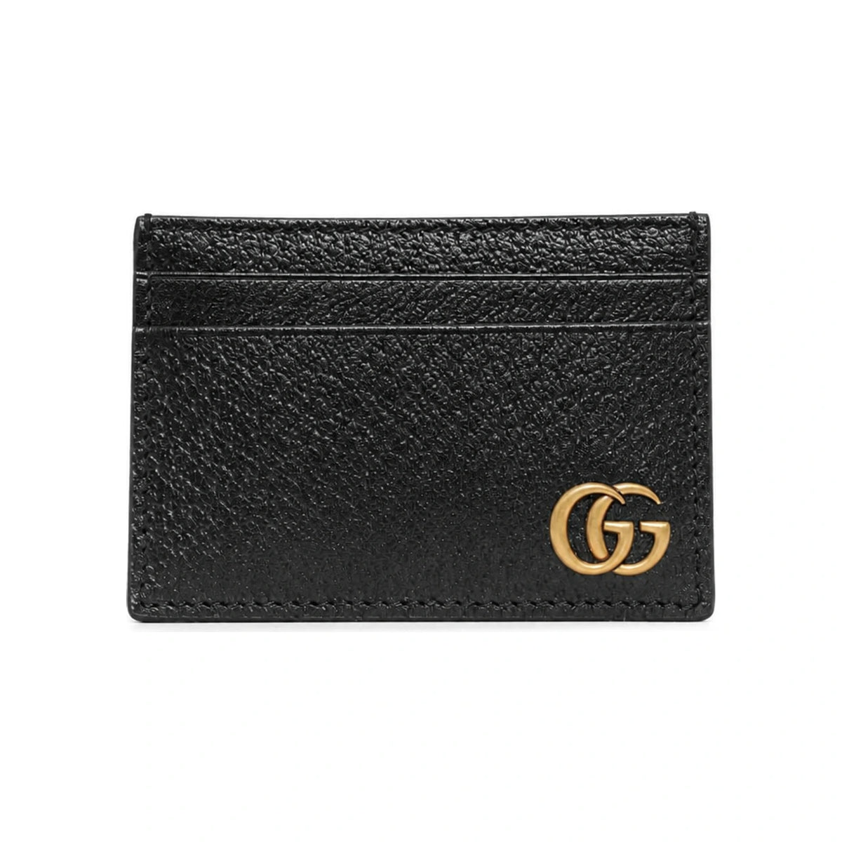 GUCCI GG Marmont Leather Money Clip Card Holder Black Unisex