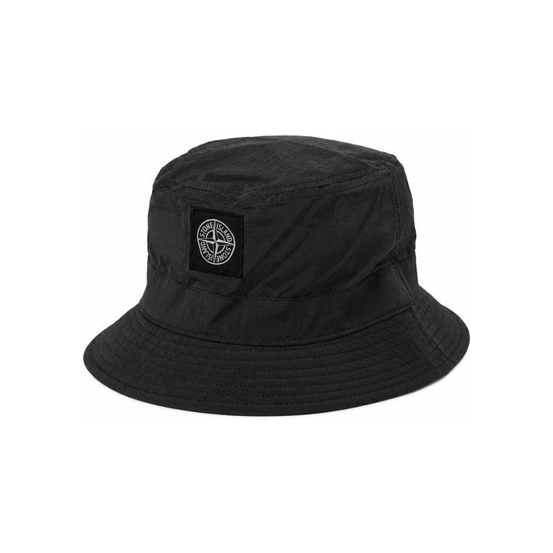 STONE ISLAND Black Metal Econyl Bucket Hat