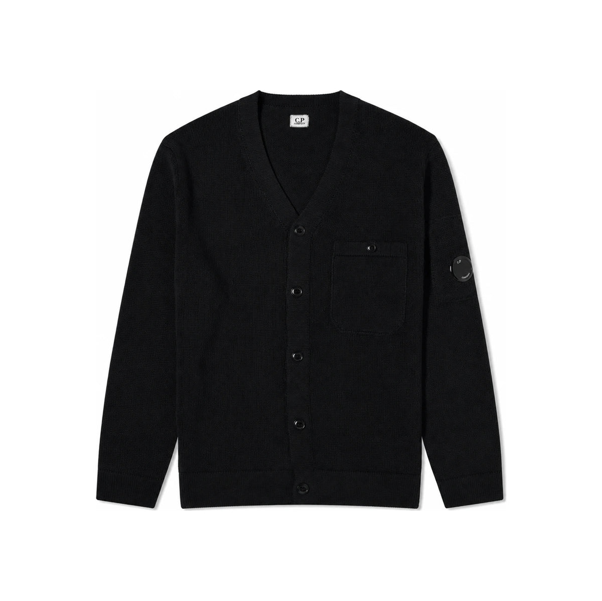 CP Company Black Lens Badge Pocket Knit Cardigan