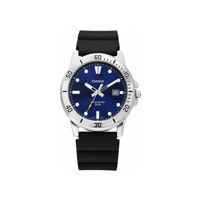 Casio Analog Rubber Watch for Men Black Strap MTP VD01 2EVUDF