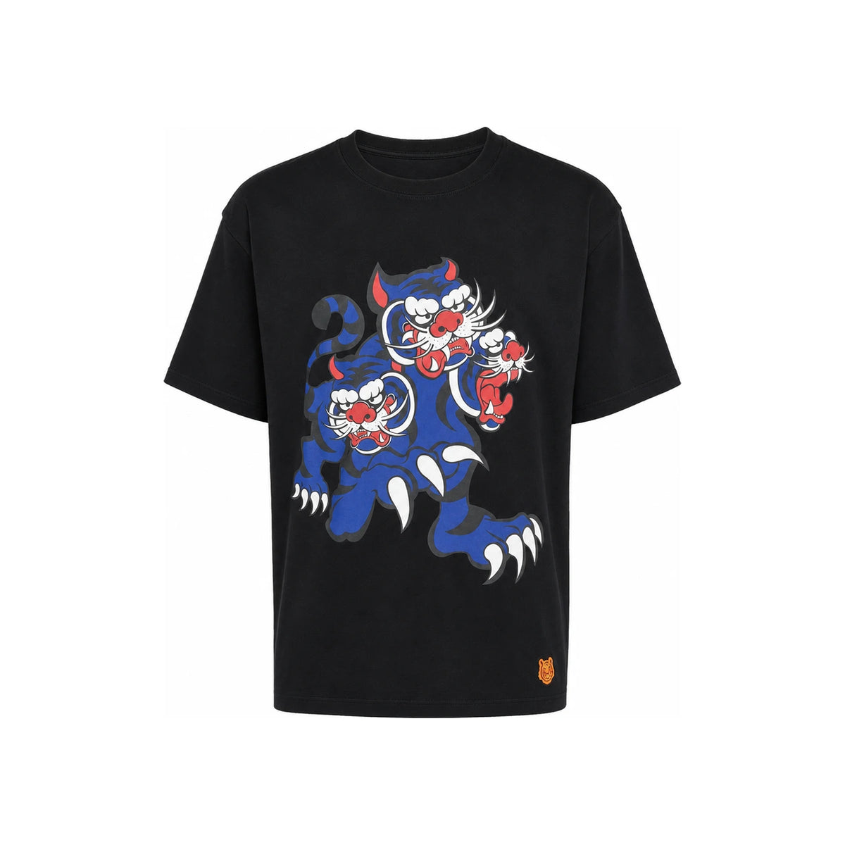KENZO Black Oversized Three Tiger Graphic T-Shirt Unisex FB5 5TS071 4SJ