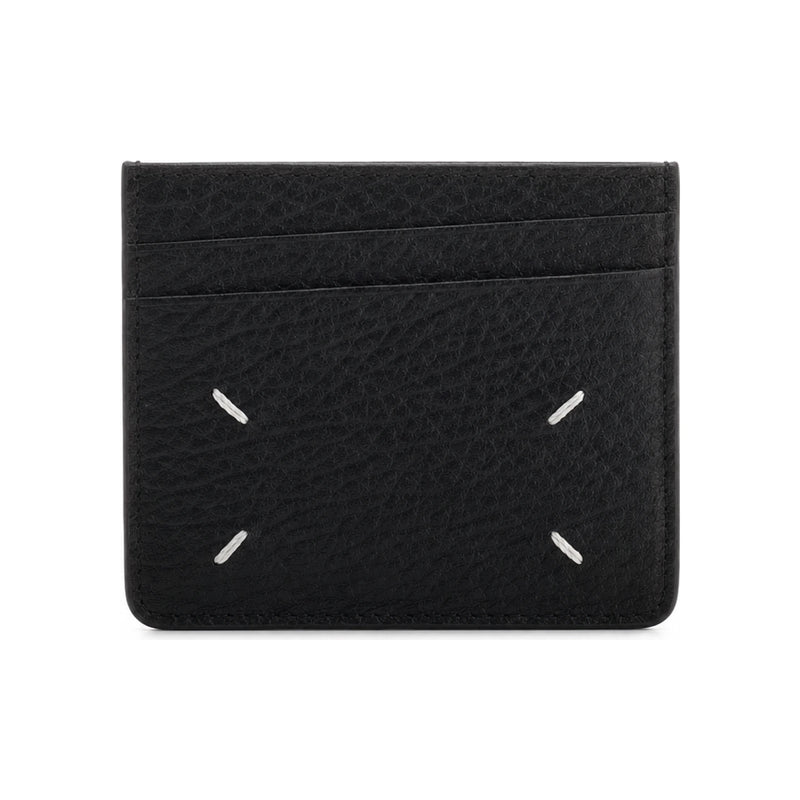 Maison Margiela Four-Stitch Leather Card Holder Black SA1VX0006