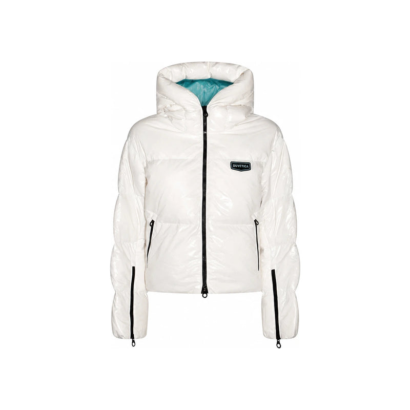Duvetica BELLATRIX Logo Hooded Puffer Jacket White