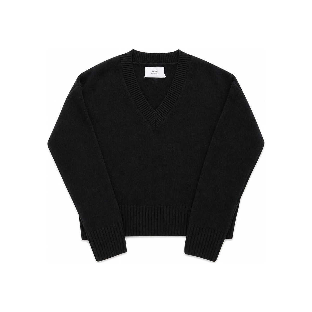 AMI Tonal Heart Logo Cropped Cardigan Unisex Knit UKS234 KN0028 001