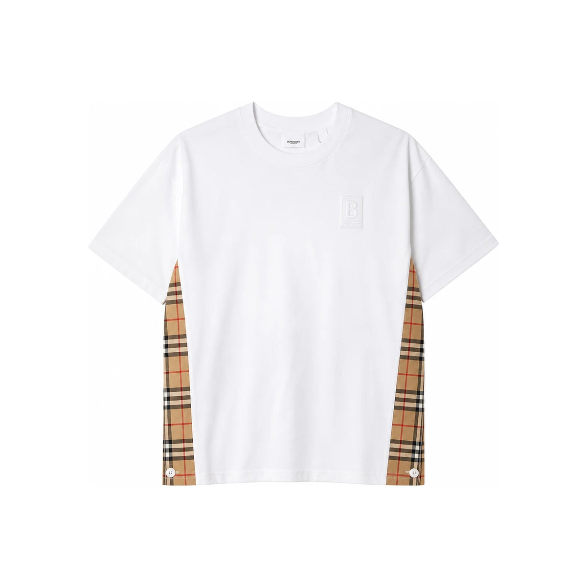 BURBERRY Logo Check Oversized T-Shirt White 80615531