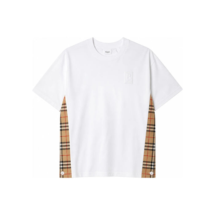 BURBERRY Logo Check Oversized T-Shirt White 80615531
