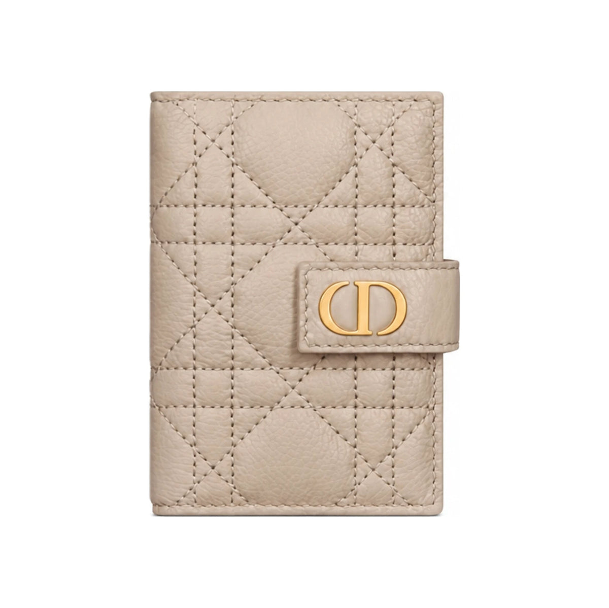 DIOR Caro Dandelion Leather Bifold Wallet Card Holder