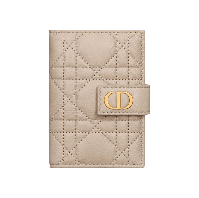 DIOR Caro Dandelion Leather Bifold Wallet Card Holder