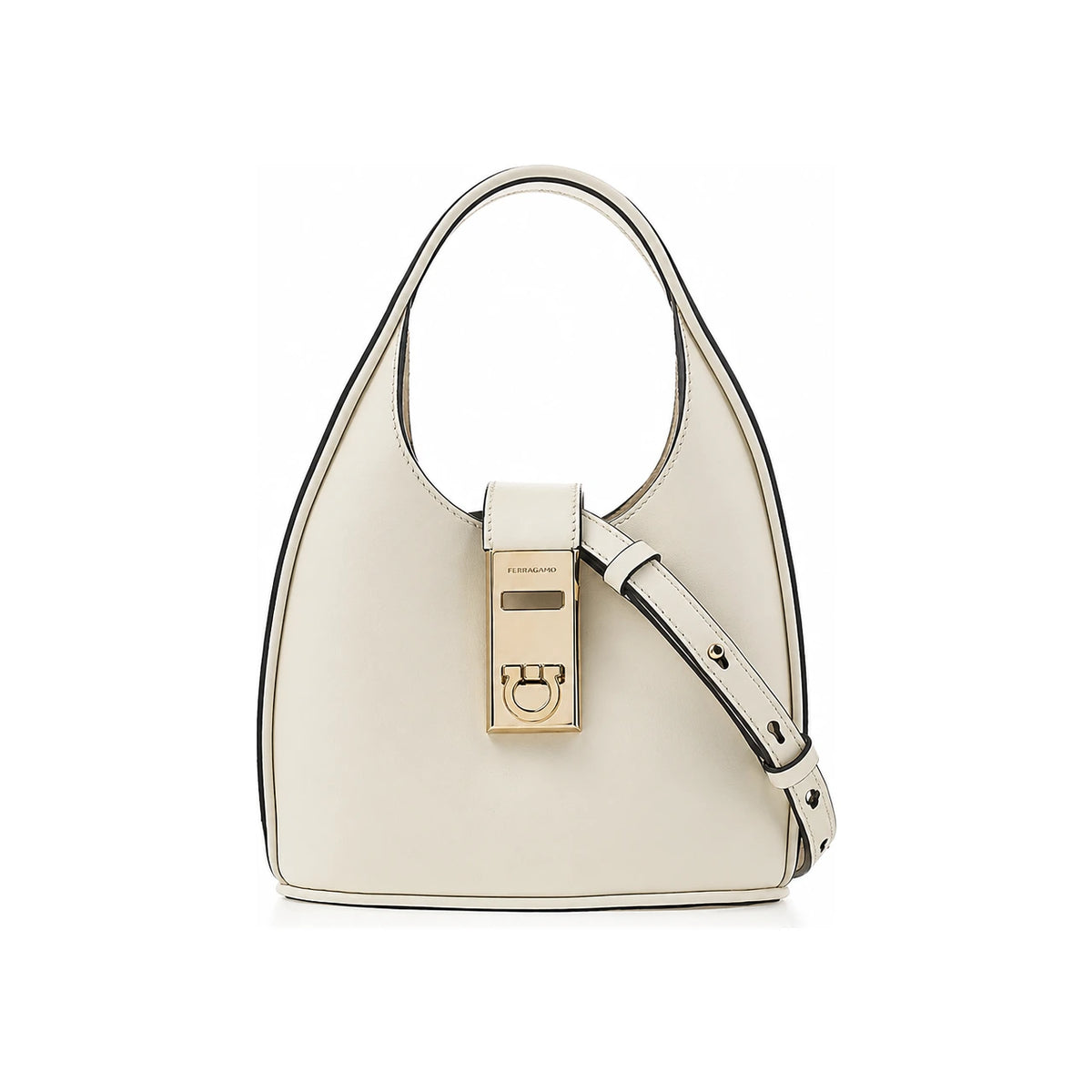 Ferragamo Gancini Soft Mini Tote Bag Mascarpone Calf Leather 0764456 1