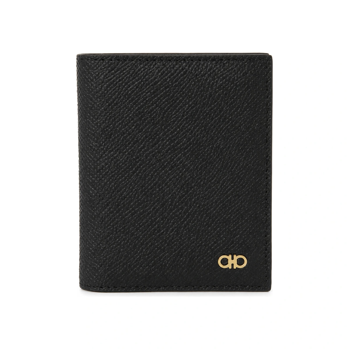 Ferragamo Black Leather Men’s Card Holder Wallet