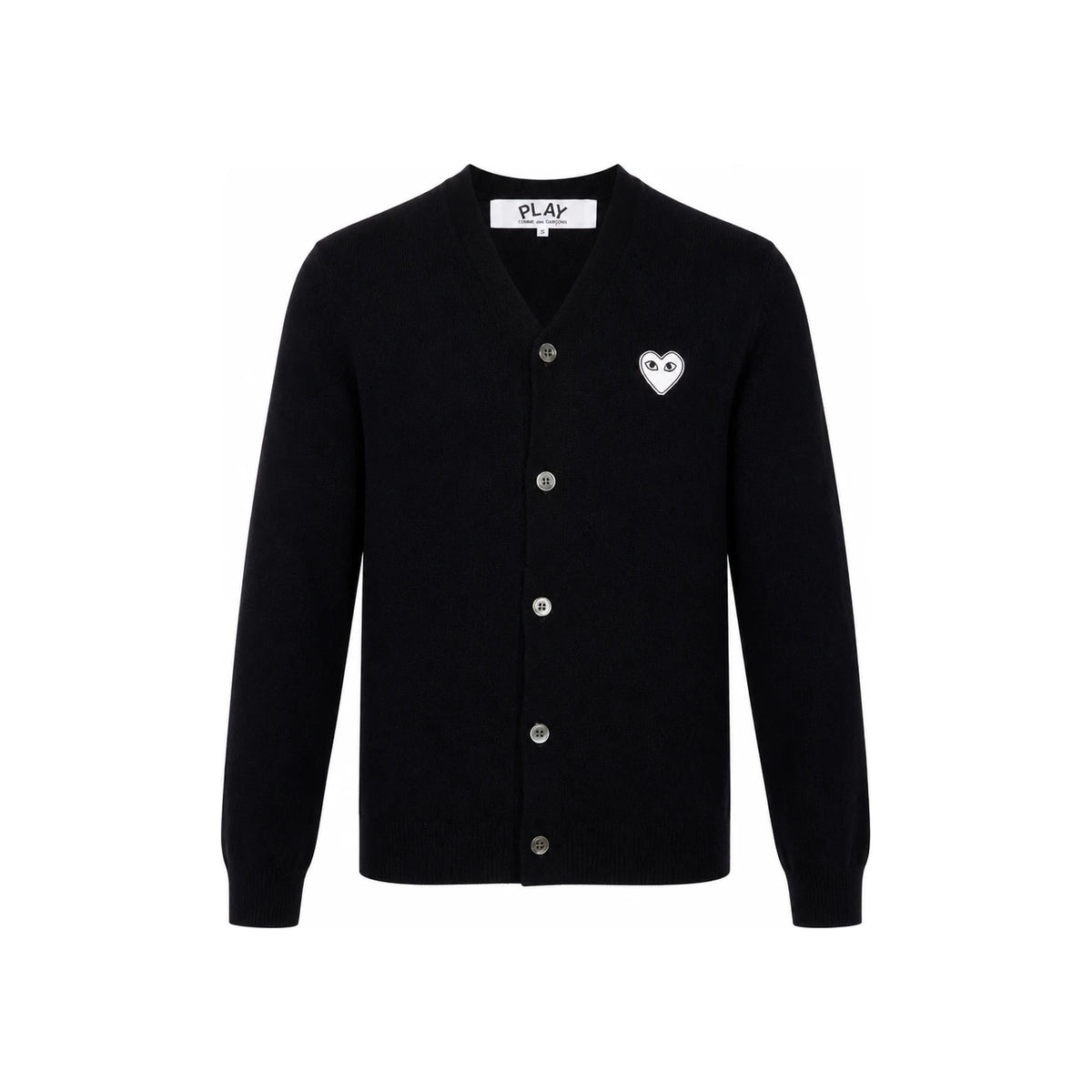 Comme des Garcons Unisex White Heart Cardigan AX N062 051 BLACK