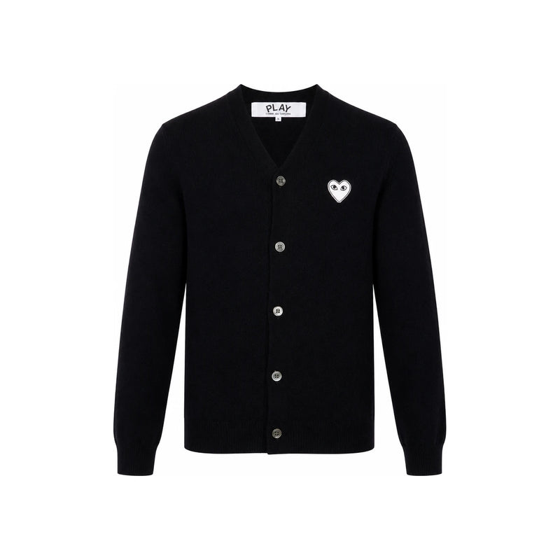 Comme des Garcons Unisex White Heart Cardigan AX N062 051 BLACK