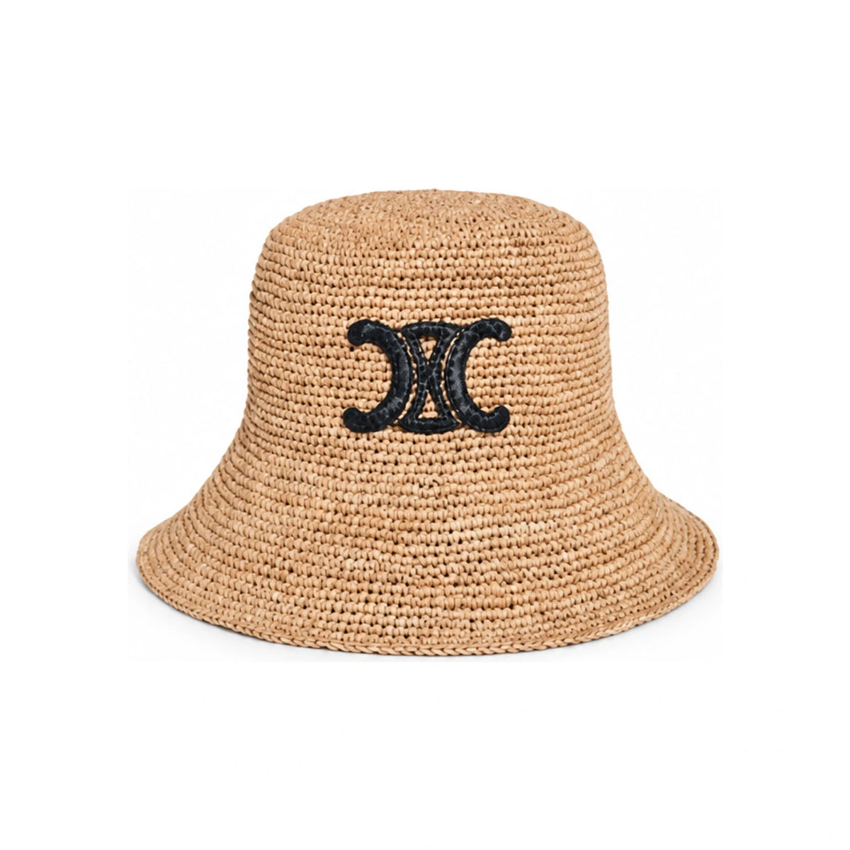 CELINE Triomphe Raffia Bucket Hat Miel