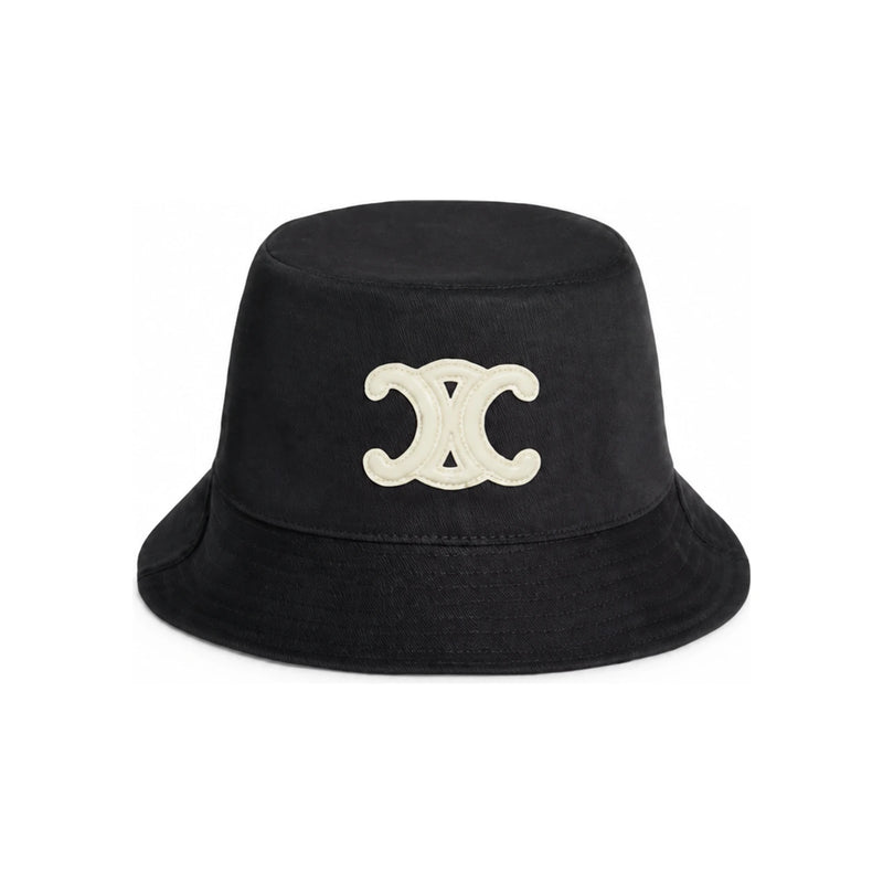 CELINE Triomphe Cotton Gabardine Bucket Hat Black