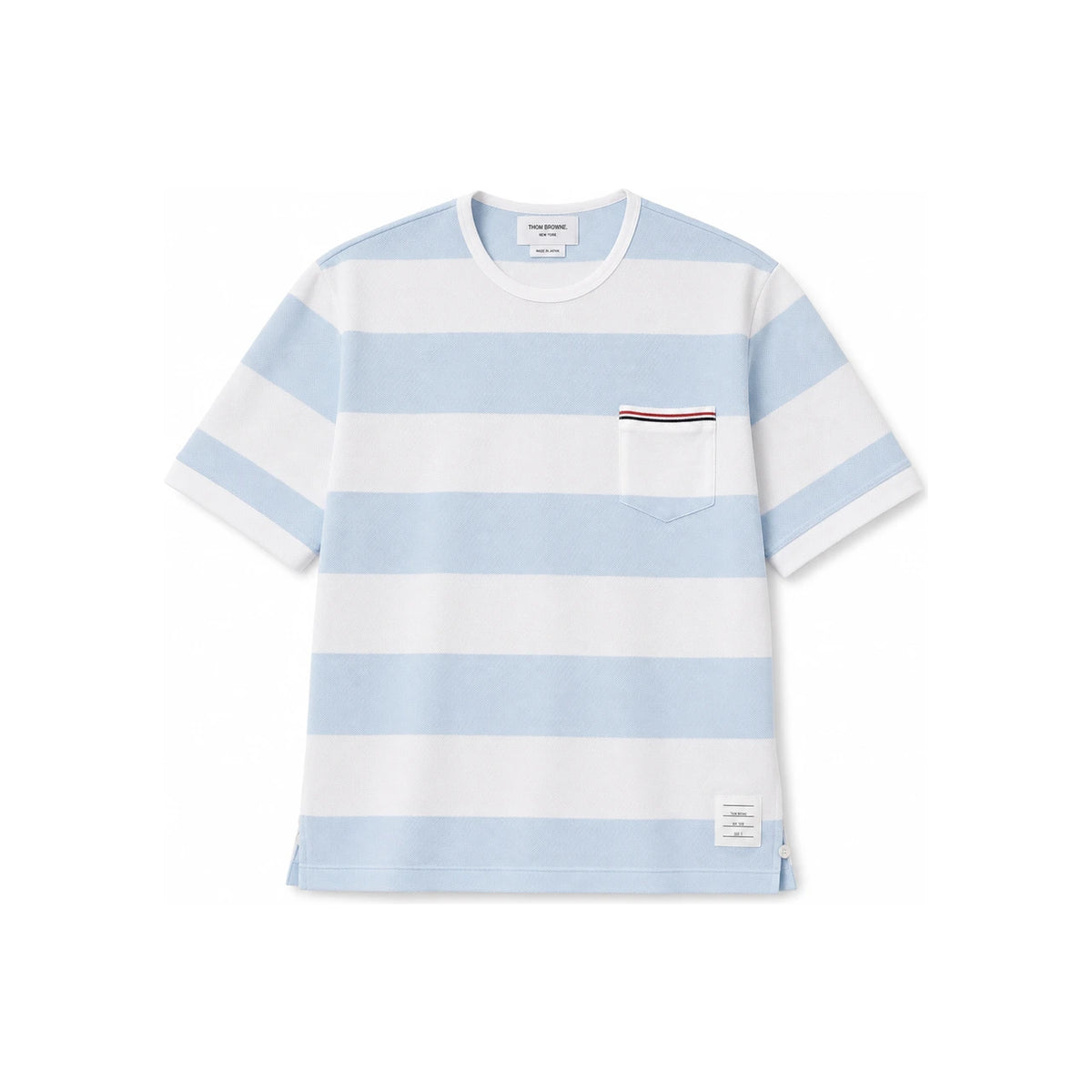 THOM BROWNE RWB Stripe Pocket Short Sleeve T-Shirt MJS201A