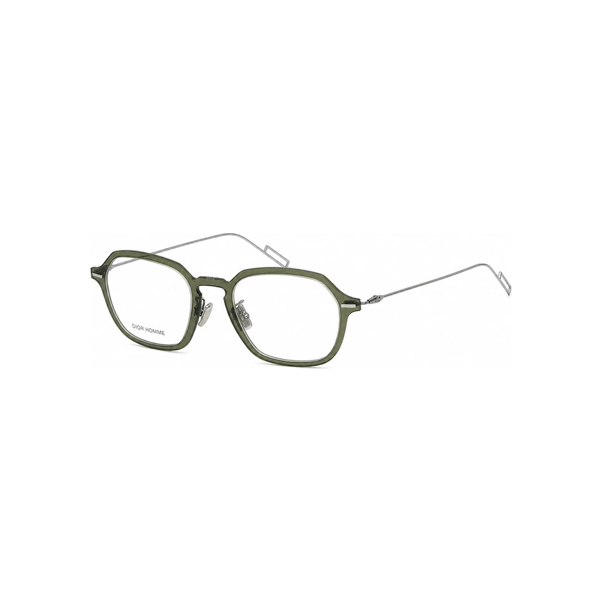 DIOR Green Transparent Acetate Square Eyeglass Frames Unisex DIORDISAPPEAR04 1ED