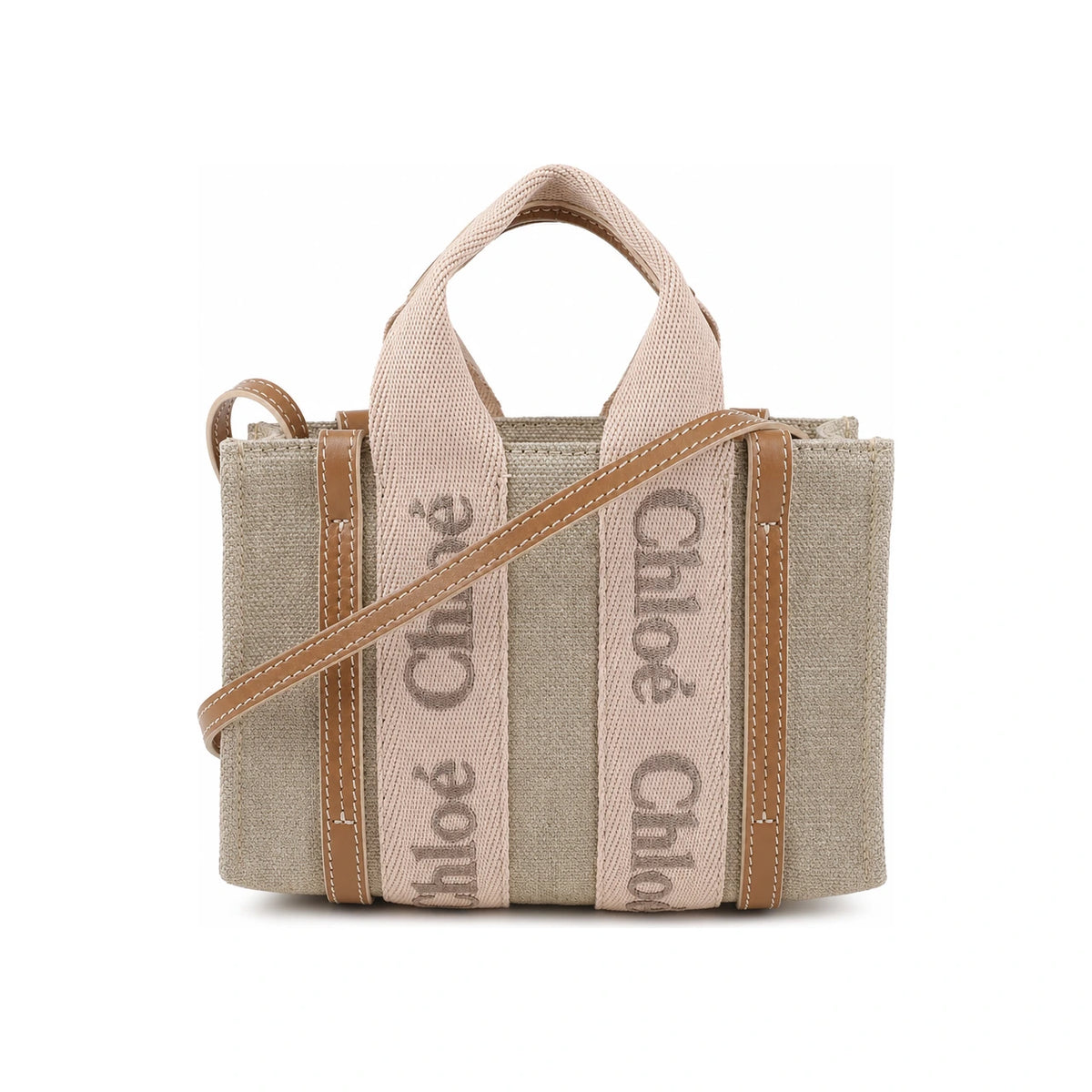 Chloe Linen Woody Mini Tote Bag CHC24 UP237 L17