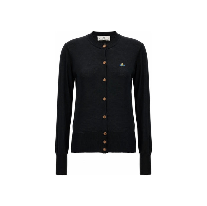 Vivienne Westwood ORB Embroidered Black Knit Cardigan