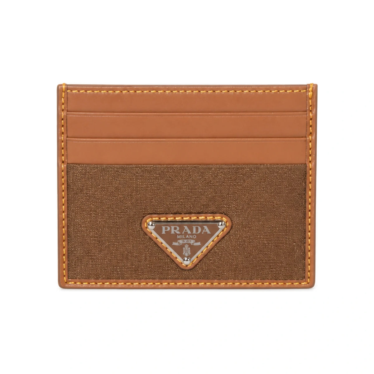 PRADA Triangle Logo Black Unisex Card Holder 2MC025