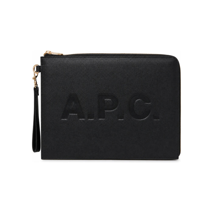 A.P.C. Logo Tablet Market Clutch Black PUABL M63567 LZZ