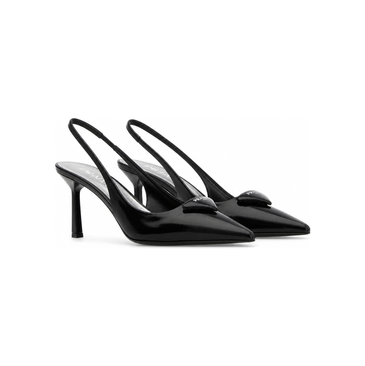 PRADA Black Leather Slingback Pumps
