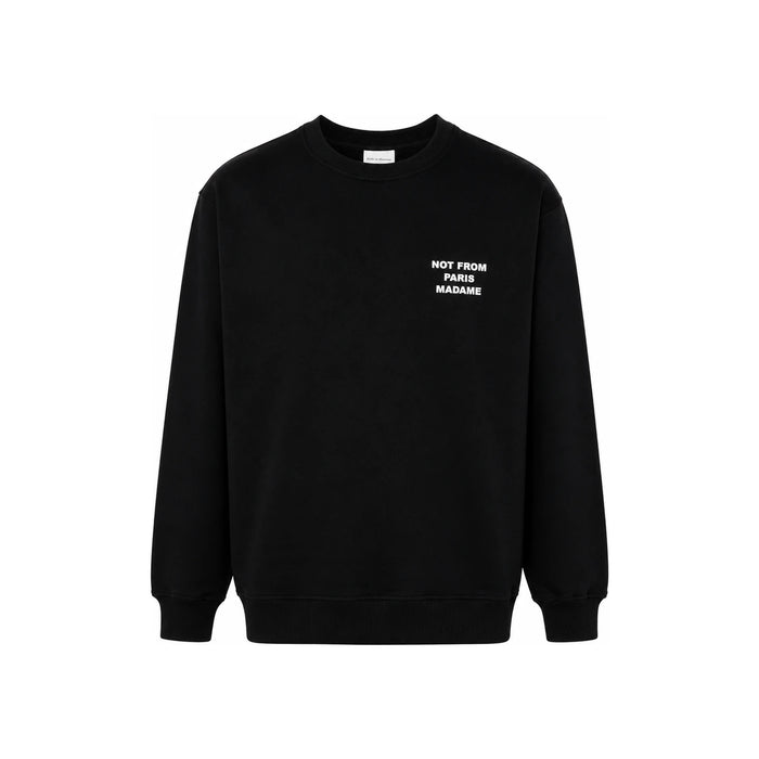 DROLE DE MONSIEUR Classic Slogan Black Cotton Sweatshirt