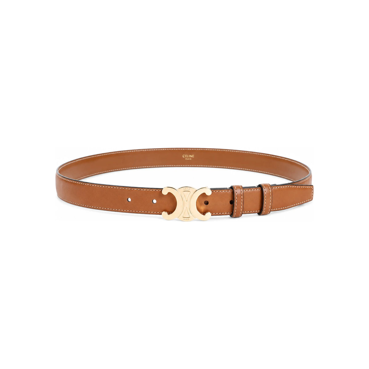 CELINE Triomphe Belt 25mm Natural Calfskin Tan