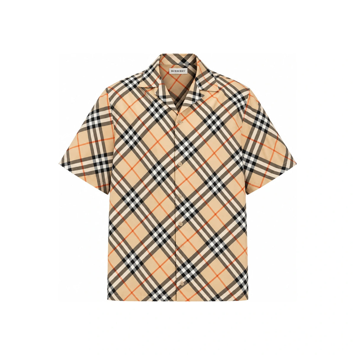 BURBERRY Short Sleeve Check Cotton Shirt for Men