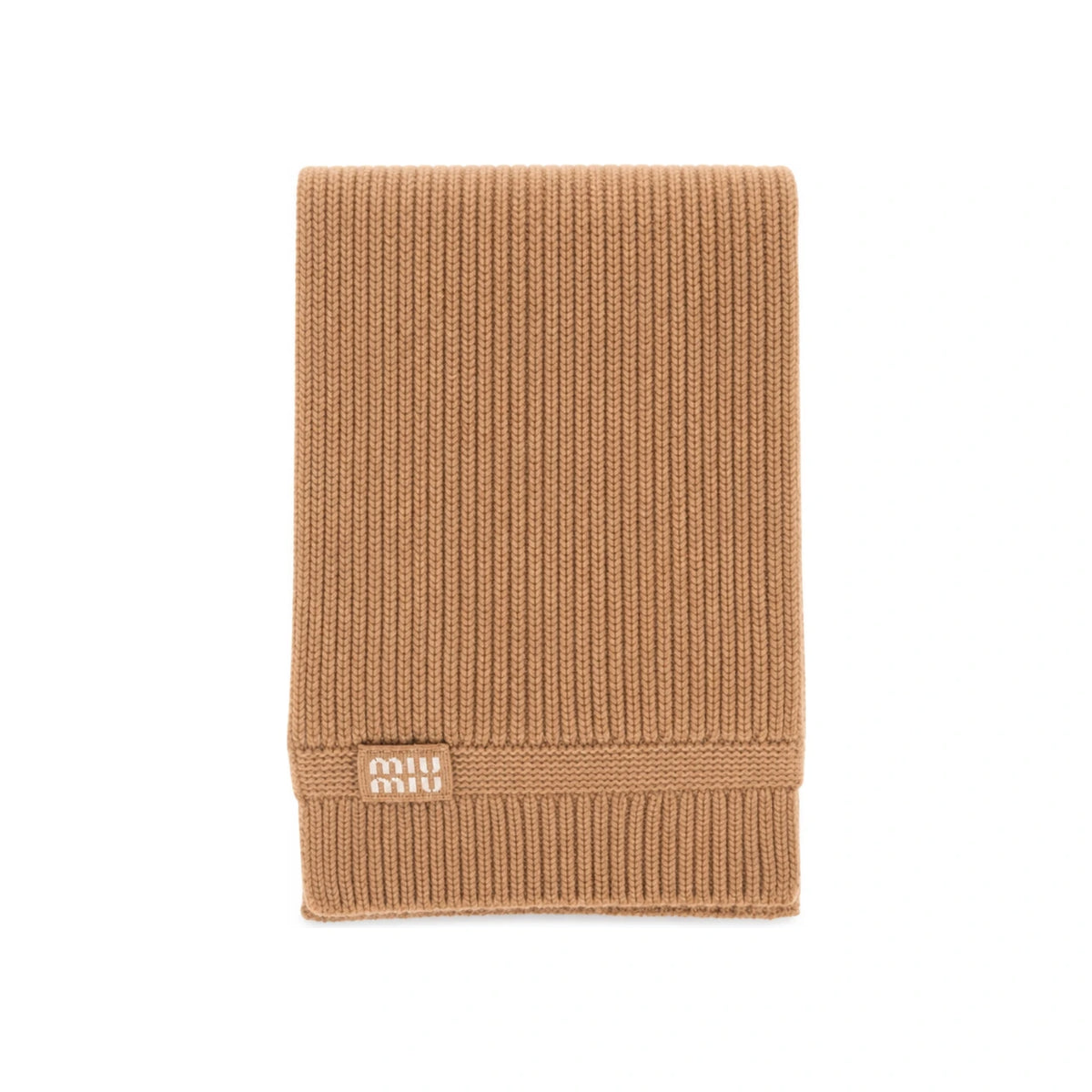 Miu Miu Wool Knit Scarf Black Unisex