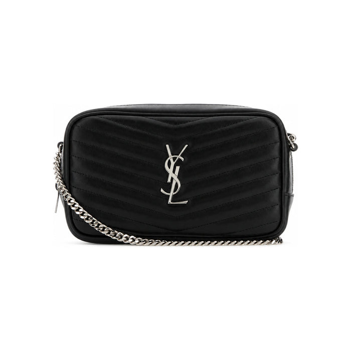 Saint Laurent Black Quilted Monogram Lou Mini Crossbody Bag