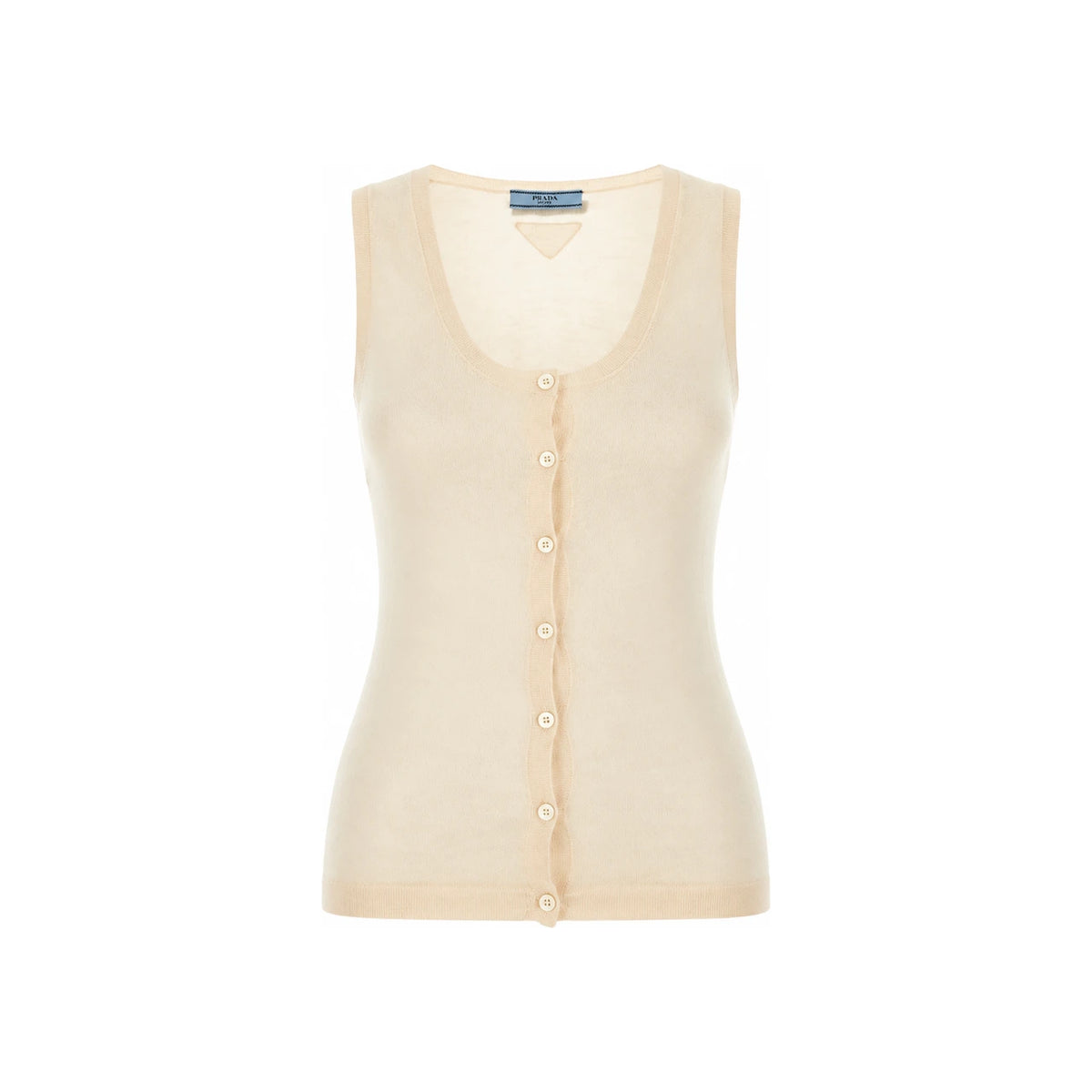 PRADA Black Sleeveless Cotton Blouse