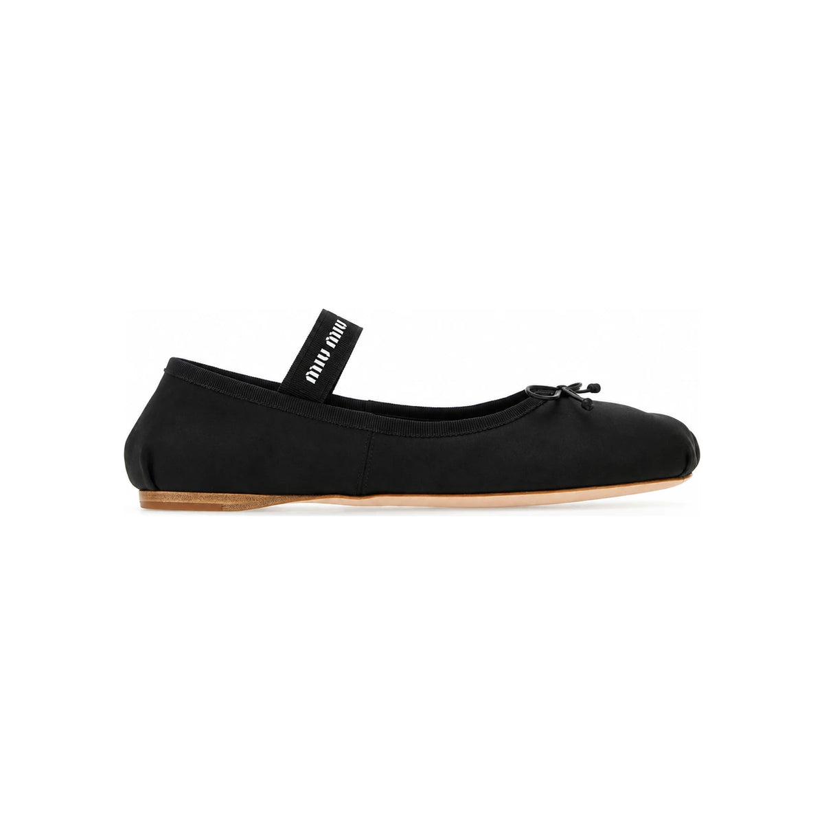 Miu Miu Black Leather Flat Shoes