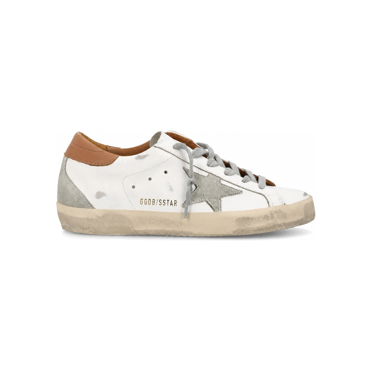 GOLDEN GOOSE Superstar Classic Star Brown Heel Low-Top Sneakers