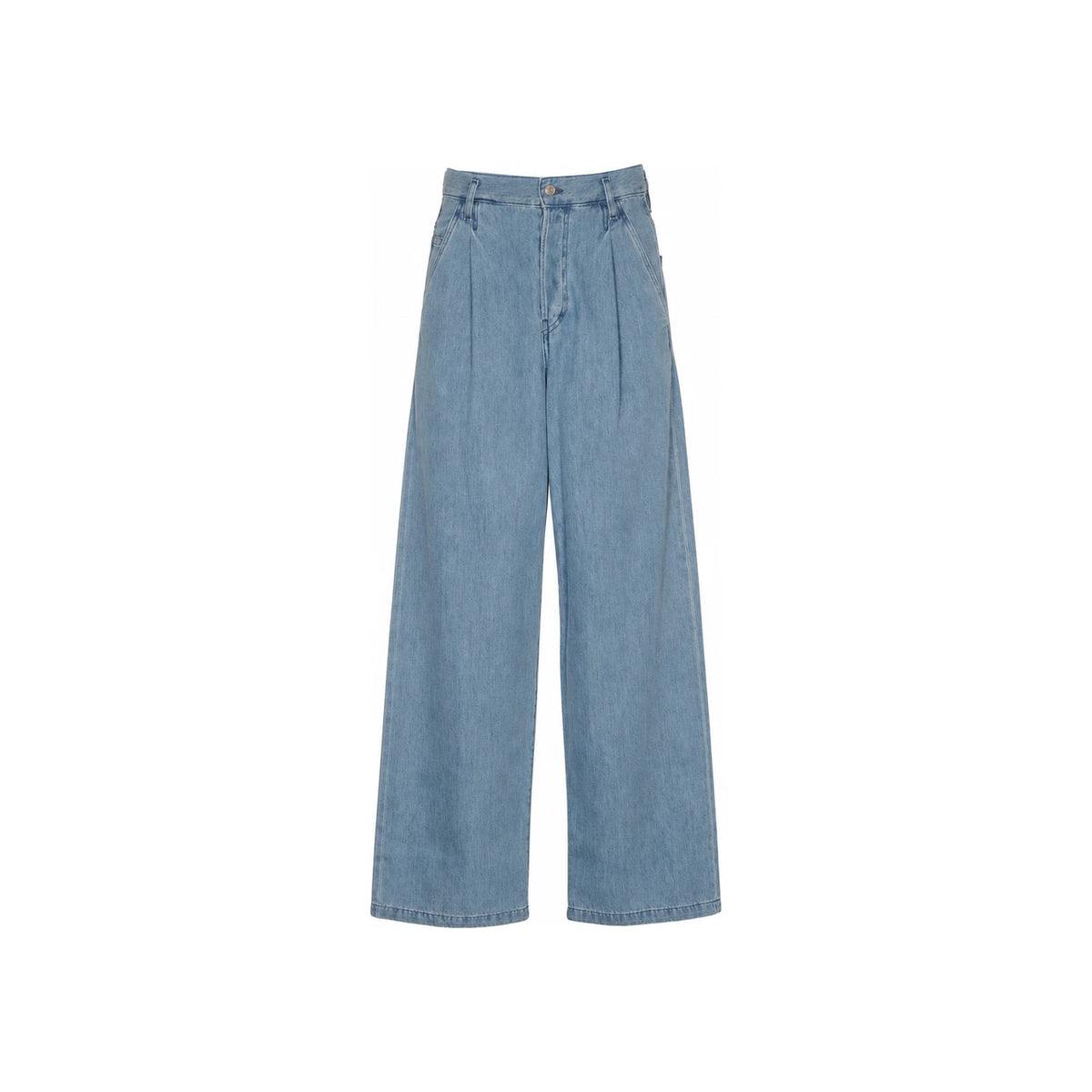 Dries Van Noten Light Blue Pleated Denim Jeans 242 020934 9378 514