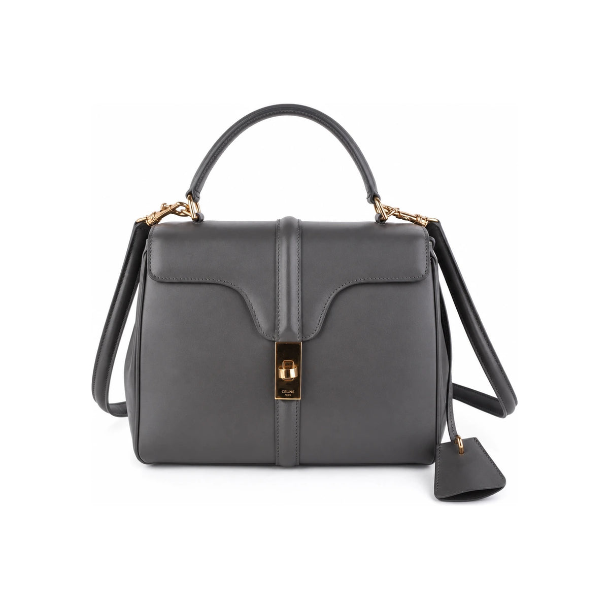 CELINE Small 16 Bag Satin Calfskin Black Crossbody Bag
