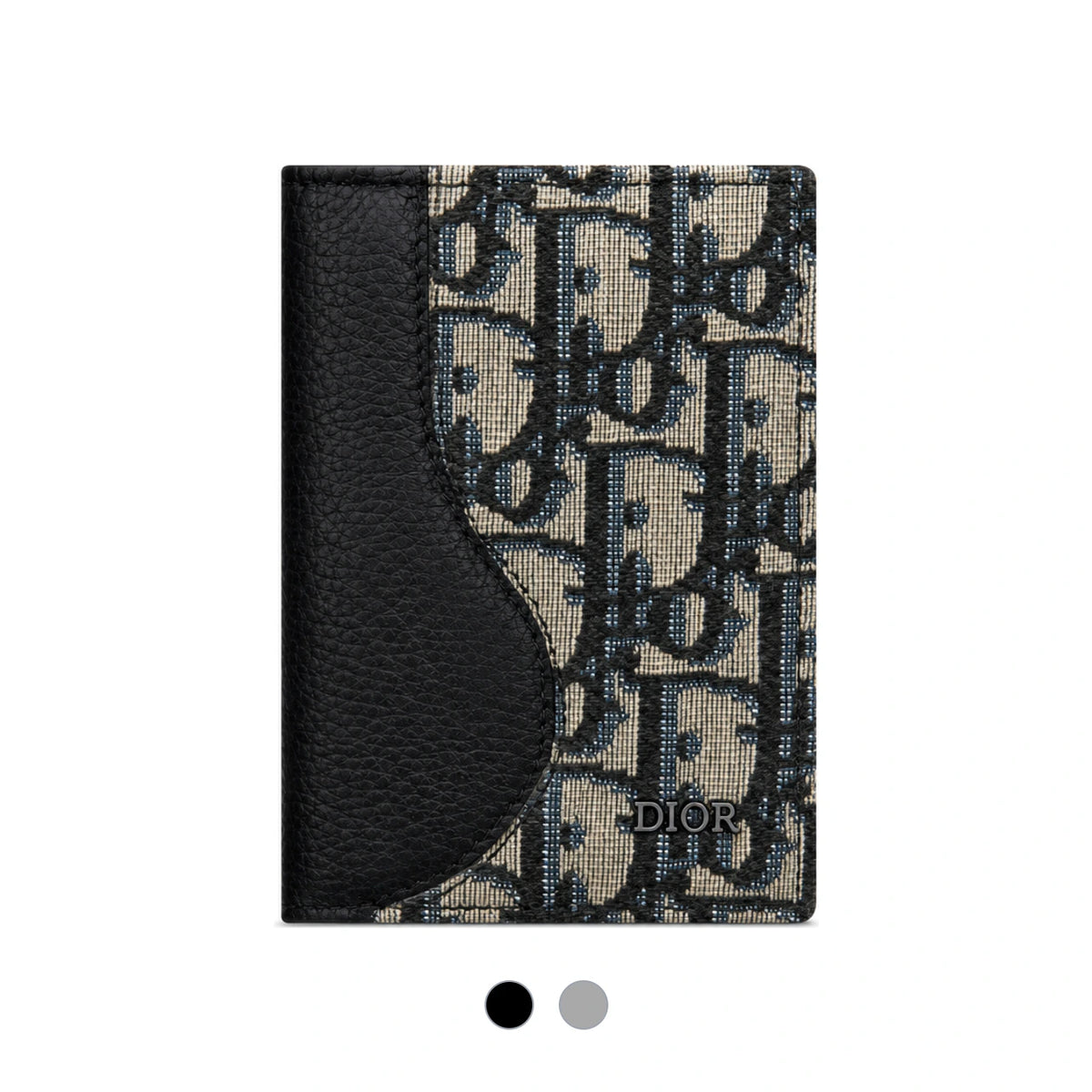 DIOR Marquetry Gray Leather Card Holder Unisex Wallet 2ADCH169YKS H12E