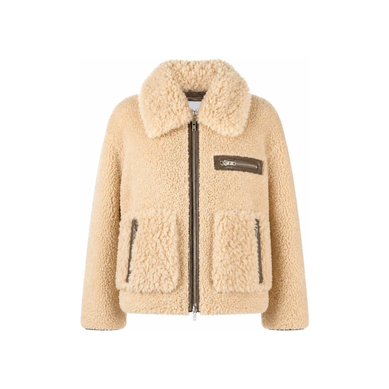 STAND STUDIO Faux Shearling Jacket for Women 61955907110210 DOM