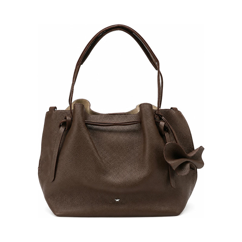 Max Mara Weekend SAVIO Leather Bucket Bag Brown Crossbody