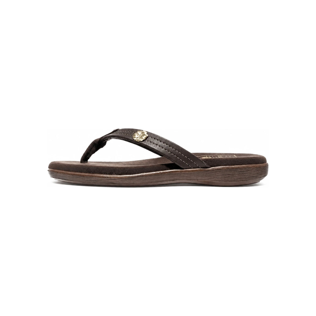 ISLAND SLIPPER Leather Flip-Flop Thong Sandals for Women DT7220FBROW