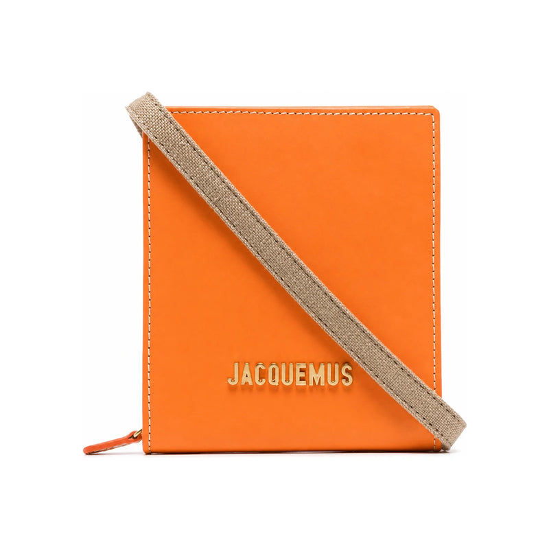 JACQUEMUS Orange Neck Strap Wallet Pouch Crossbody Bag