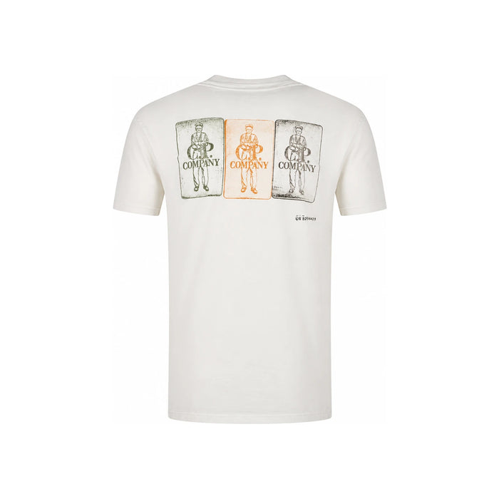 CP Company White Back Logo Print Short Sleeve T-Shirt Men