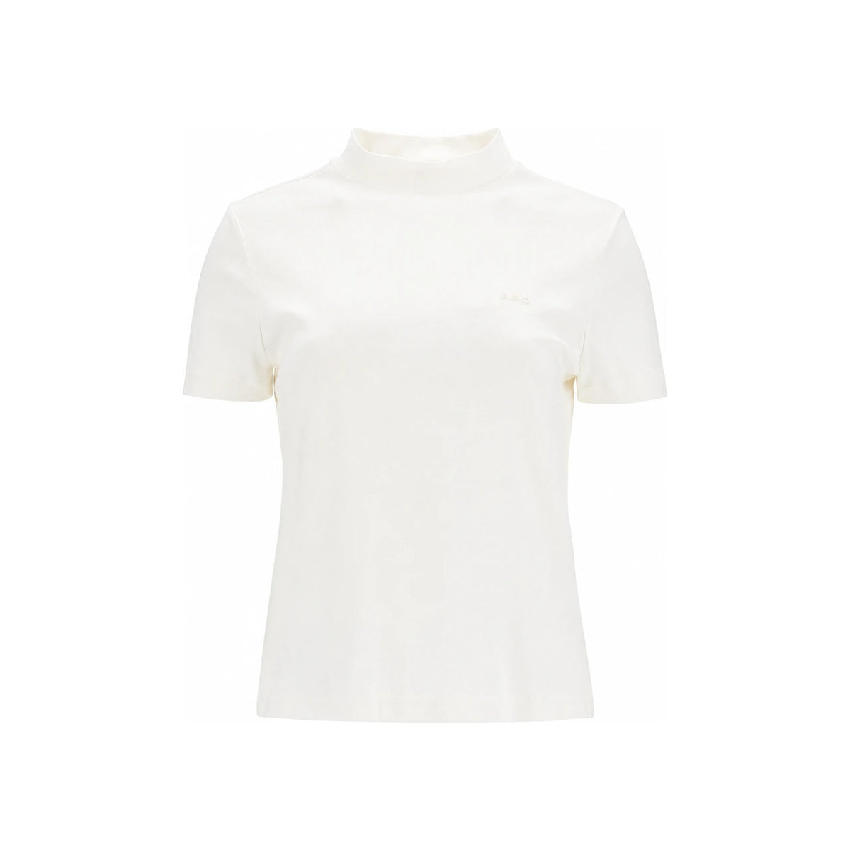 A.P.C. Carol Striped High Collar Short Sleeve T-Shirt Women F26348 TAT ECRUBLACK