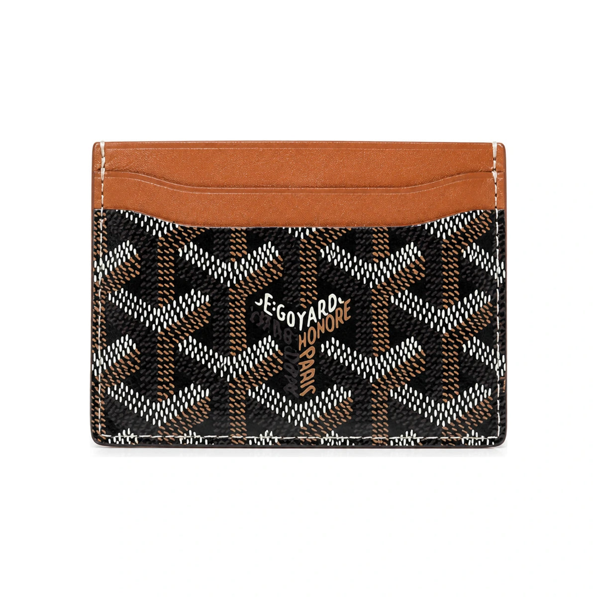 GOYARD Black/Tan Saint Sulpice Women’s Card Holder Wallet