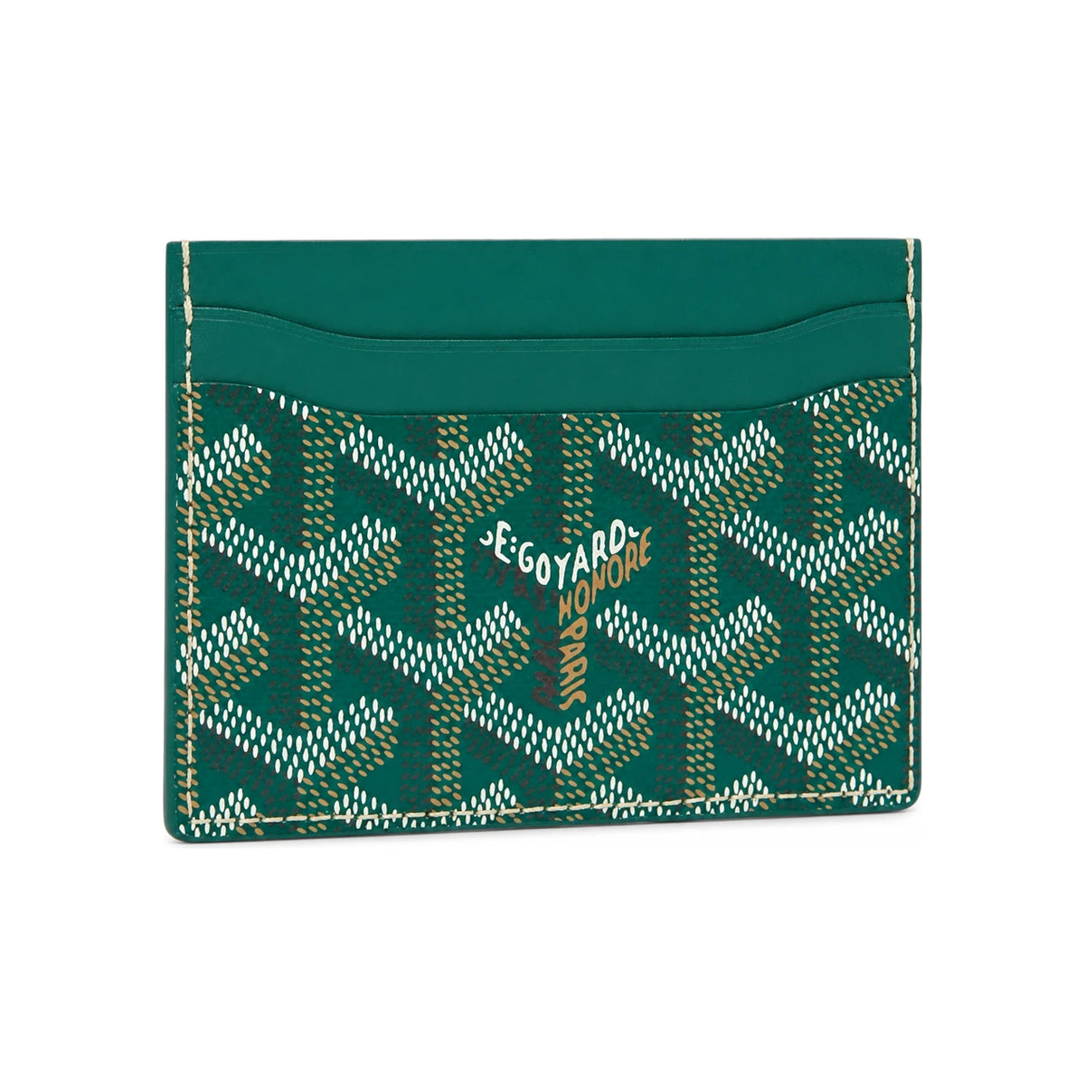 GOYARD Saint Sulpice Green Leather Card Holder for Women