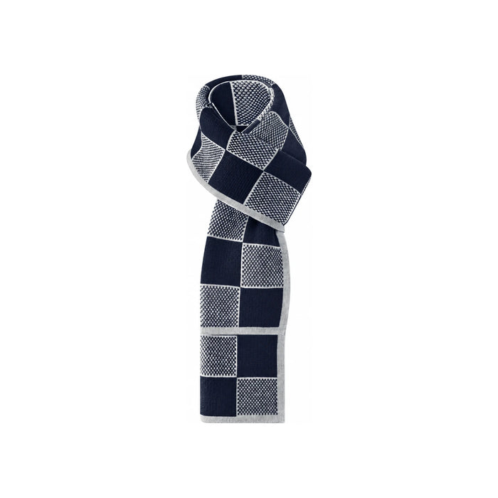 Louis Vuitton Damier Heritage Navy Blue Men’s Wool Scarf M90776